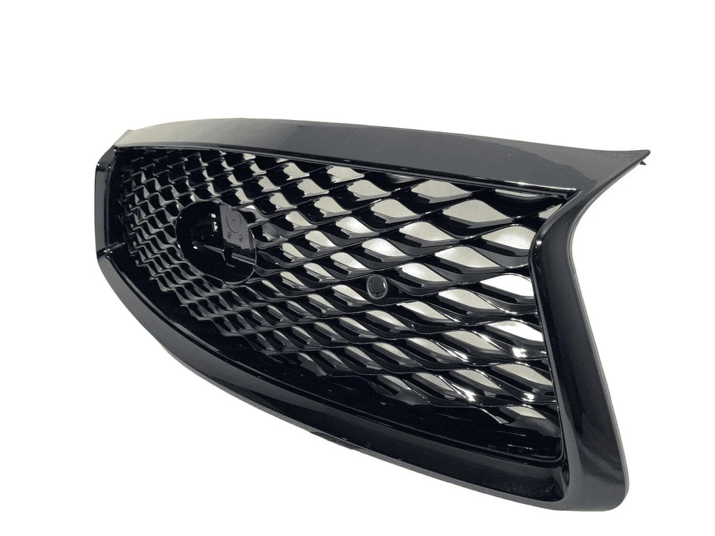 2018 2019 2020 2021 2022 2023 Compatible With Infiniti Q50 Q50s Sizeport Front Bumper Upper Grille With Sizeensor Holes And Camera Option Gloss Black