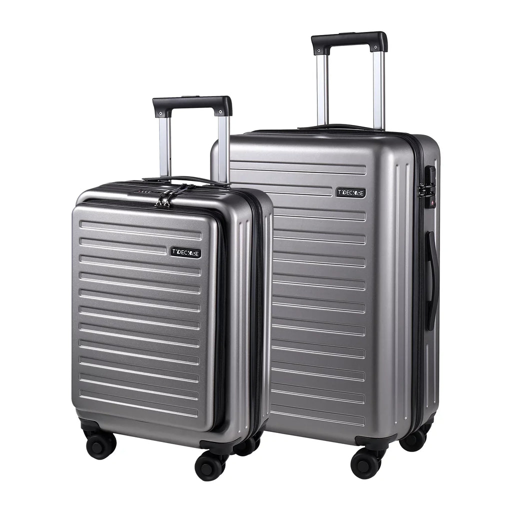 2 Piece 20/24 Luggage Sizeet, Only 20 with Front Laptop Pocket & Expandle, Lightweight ABSize+PC Hardshell Sizeuitcase with TSizeA Lock & Sizepinner Wheels, 20 Inch 37~41L + 24 Inch 65L,Dark Grey