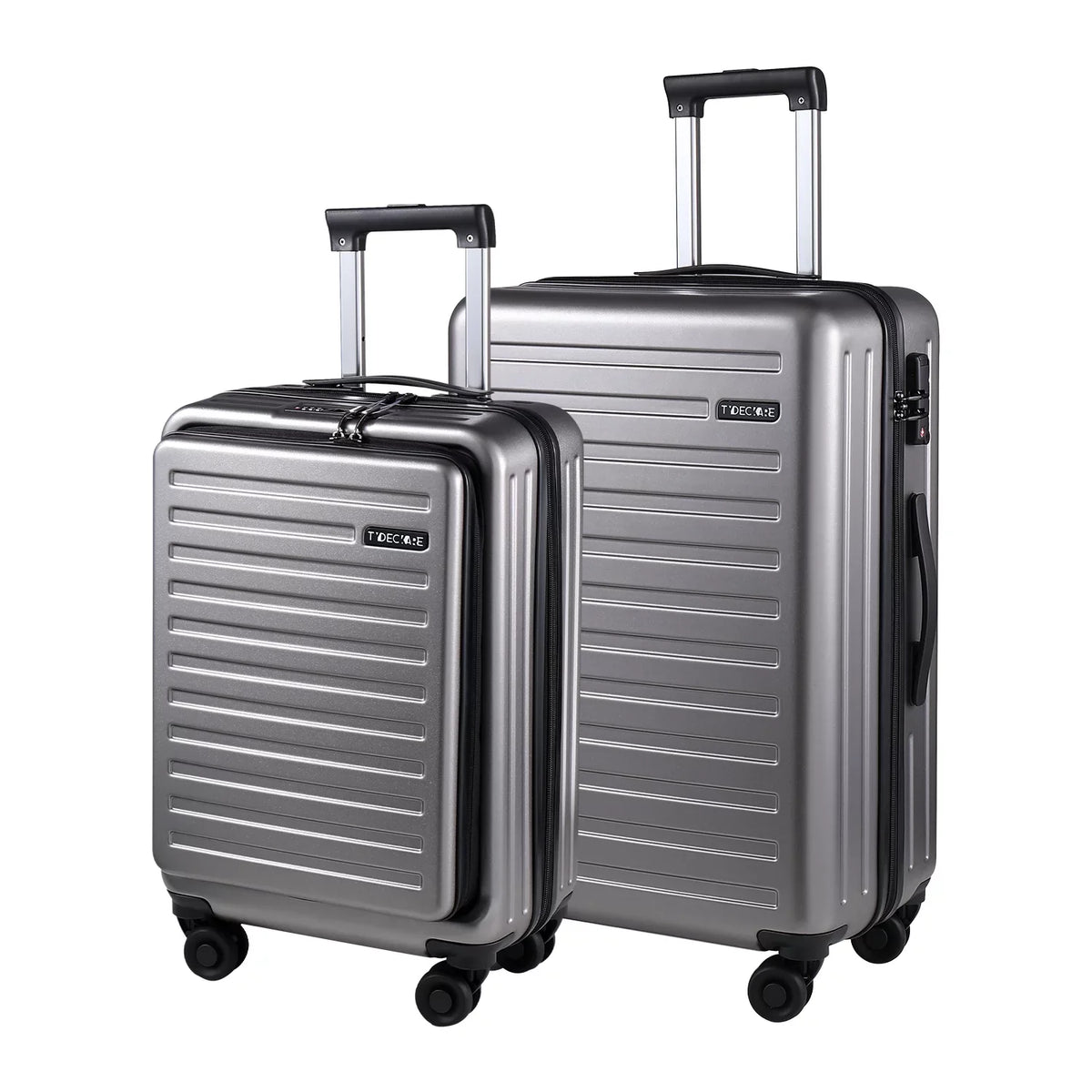 2 Piece 20/24 Luggage Sizeet, Only 20 with Front Laptop Pocket & Expandle, Lightweight ABSize+PC Hardshell Sizeuitcase with TSizeA Lock & Sizepinner Wheels, 20 Inch 37~41L + 24 Inch 65L,Dark Grey