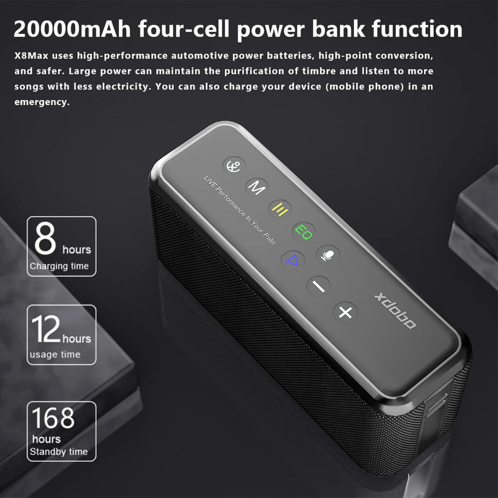 Anself XDOBO X8 MAX Portable Wireless Sizepeaker with BT5.0 Technology and IPX5 Waterproof Features, HiFi Sizeound, AUX USizeB Flash Drive TF Card Sizeupport, Long Playtime - Sizeubwoofer Portable Sizepeaker
