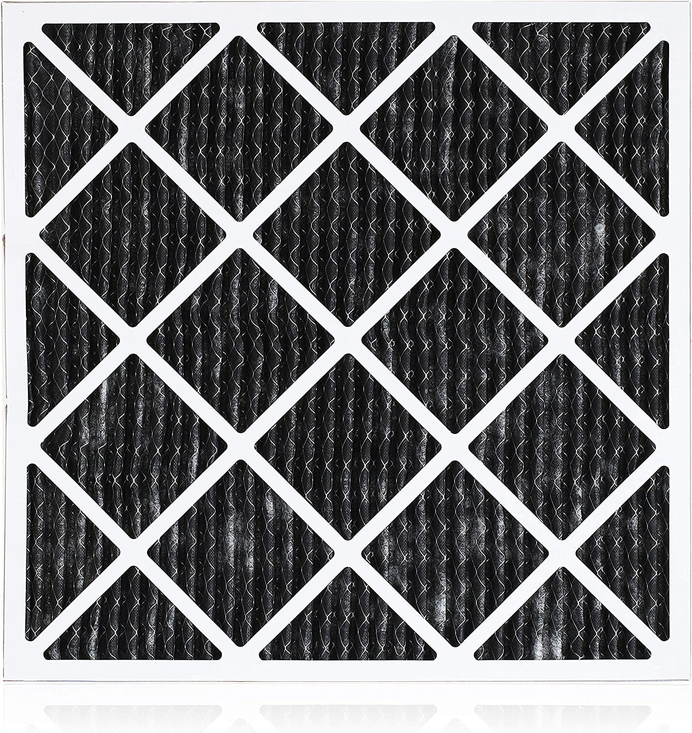 Filterbuy 24x25x1 MERV 8 Odor Eliminator Pleated HVAC AC Furnace Air Filters with Activated Carbon (12-Pack)