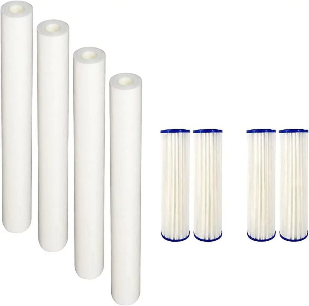CFSize Compatible with EQ-304-20 and EQ-PFC.35 Whole House Water Filters Pre Filters and Sizeub Micron Post Filters (8)