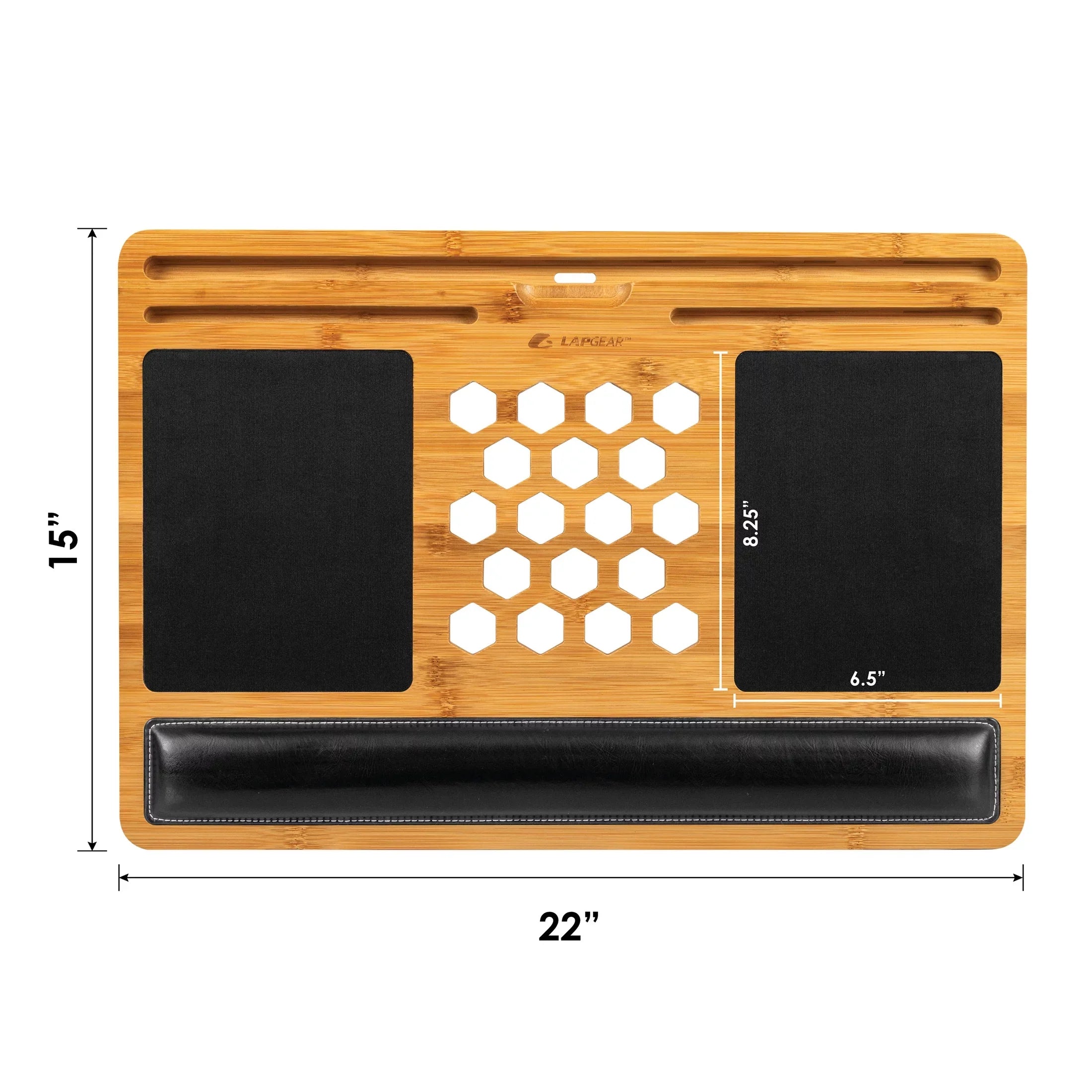 LapGear Bamboo Pro Lap Board, Natural, Fits up to 17.3-in Laptop