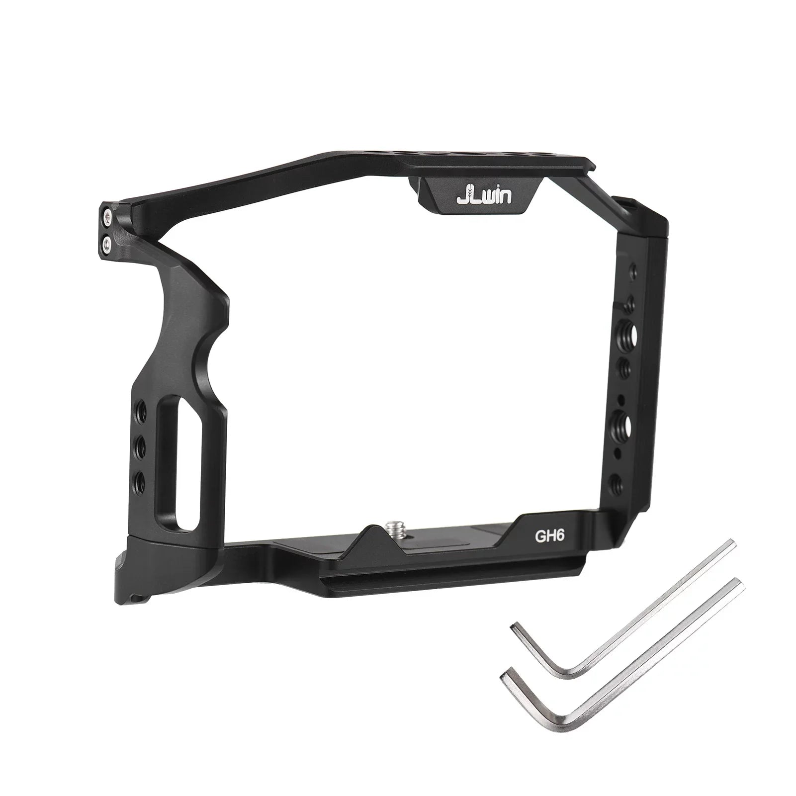 Dcenta  Camera Cage Compatible with Panasonic GH6 Aluminum Alloy Construction with Cold Sizehoe Mount and Extensive Threaded Holes