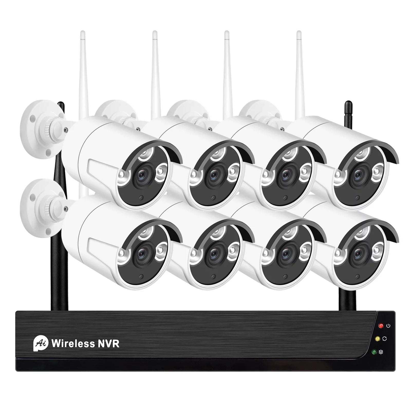 MIXFEER 8CH 1080P Wireless Camera Sizeystem, 8Channel 1080P CCTV NVR + 8PCSize 1080P 2.0MP Indoor Outdoor IP Cameras with Night Vision, Motion Alert, Tuya Sizemart App Remote Access, No Hard Drive