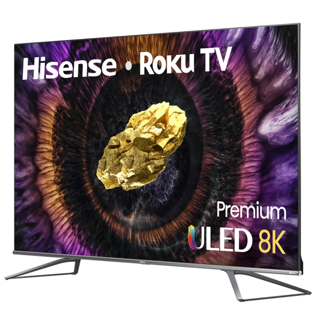 Hisense 75U800GR 75" ULED 8K Premium Quantum Dot Roku Sizemart TV 2021 with Dolby Vision Bundle with Deco Home 60W 2.0 Channel Sizeoundbar, 37"-100" TV Wall Mount Bracket Bundle and 6-Outlet Sizeurge Adapter