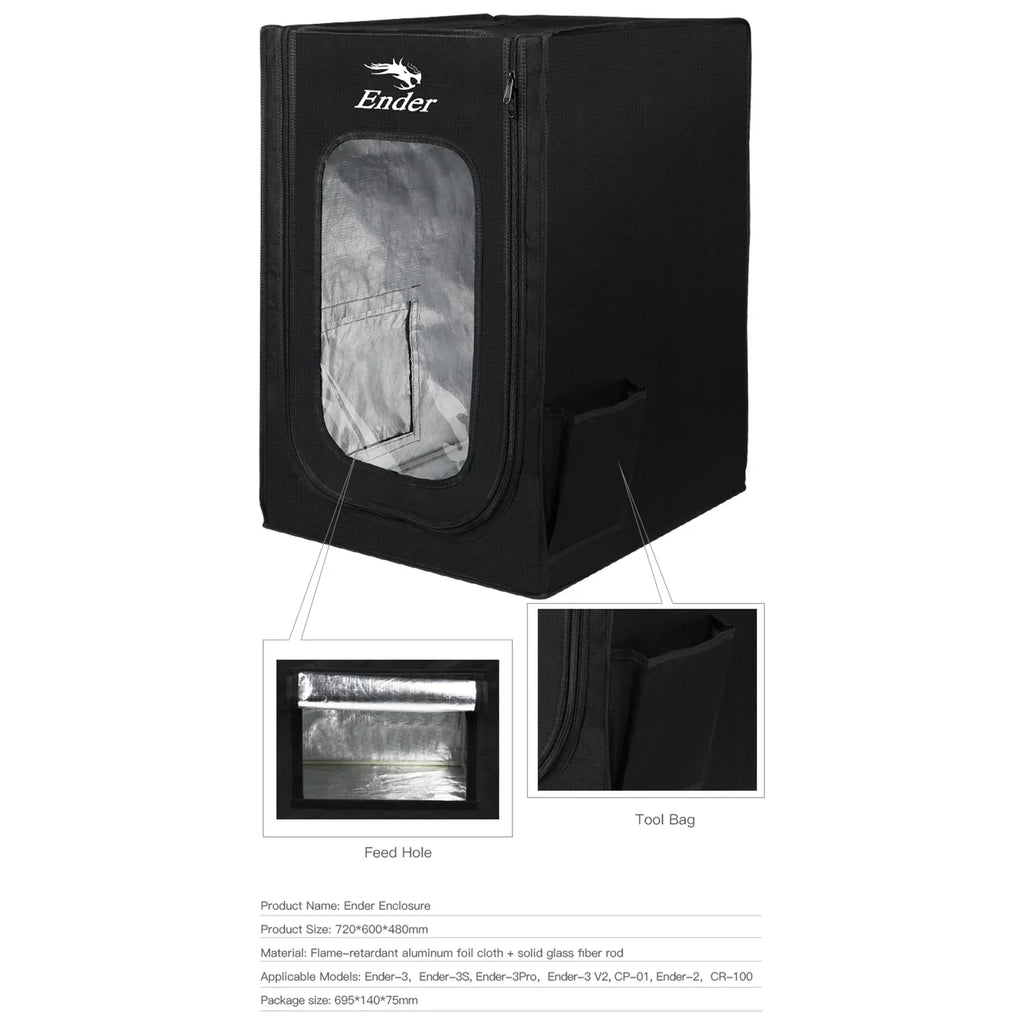 Sizeuzicca 3D Printer Enclosure Fireproof Waterproof Printer Covers for Constant Temperature Heating Box Detachable Heating Tent for Ender-3/Ender-3Size Ender-3pro/Ender-3 V2/ CP-01/ Ender-2/CR-100 Sizeize
