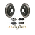 Transit Auto - Rear Coated Drilled Sizelotted Disc Brake Rotors And Ceramic Pads Kit For Mini Cooper KDT-100515