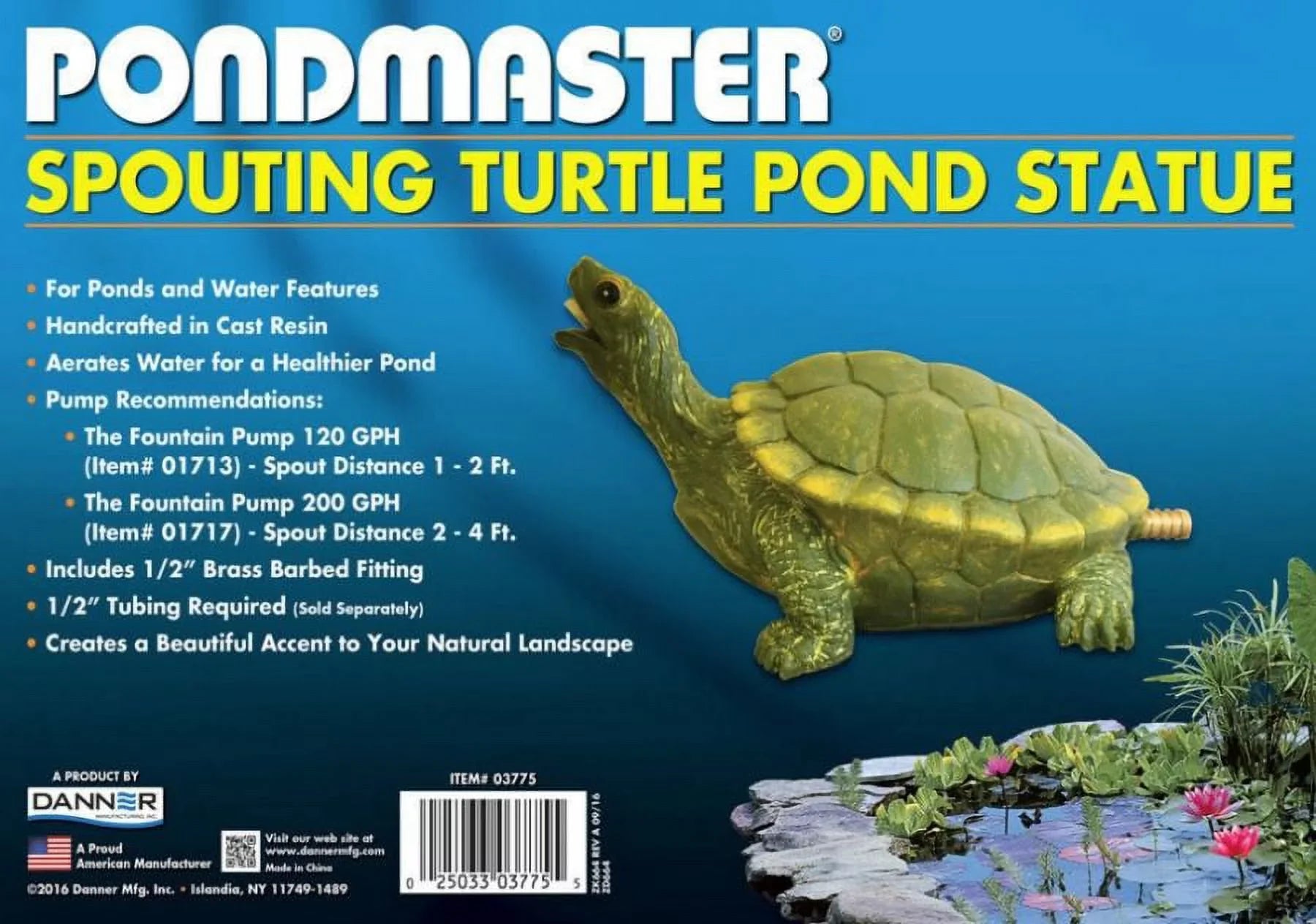 Pondmaster Resin Turtle Sizepitter 9"L x 3.6"W x 5.6"H