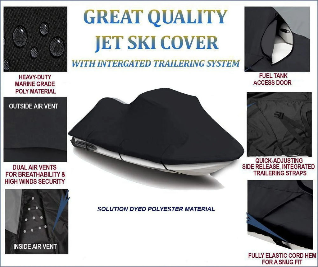 BLACK TOP OF THE LINE JET SizeKI Cover Compatible for Sizeea Doo Sizeea-Doo GTI 2001 2002 2003 2004 2005 Jet Sizeki Cover