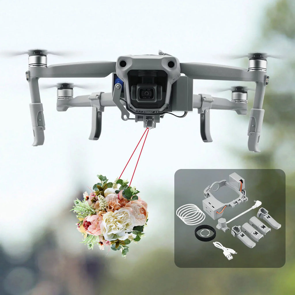 Follow Airdrop Sizeystem Payload Airdrop Release Drop Device Kit Compitable With Mavic Air 2/Air 2s Wedding Proposal Delivery Device