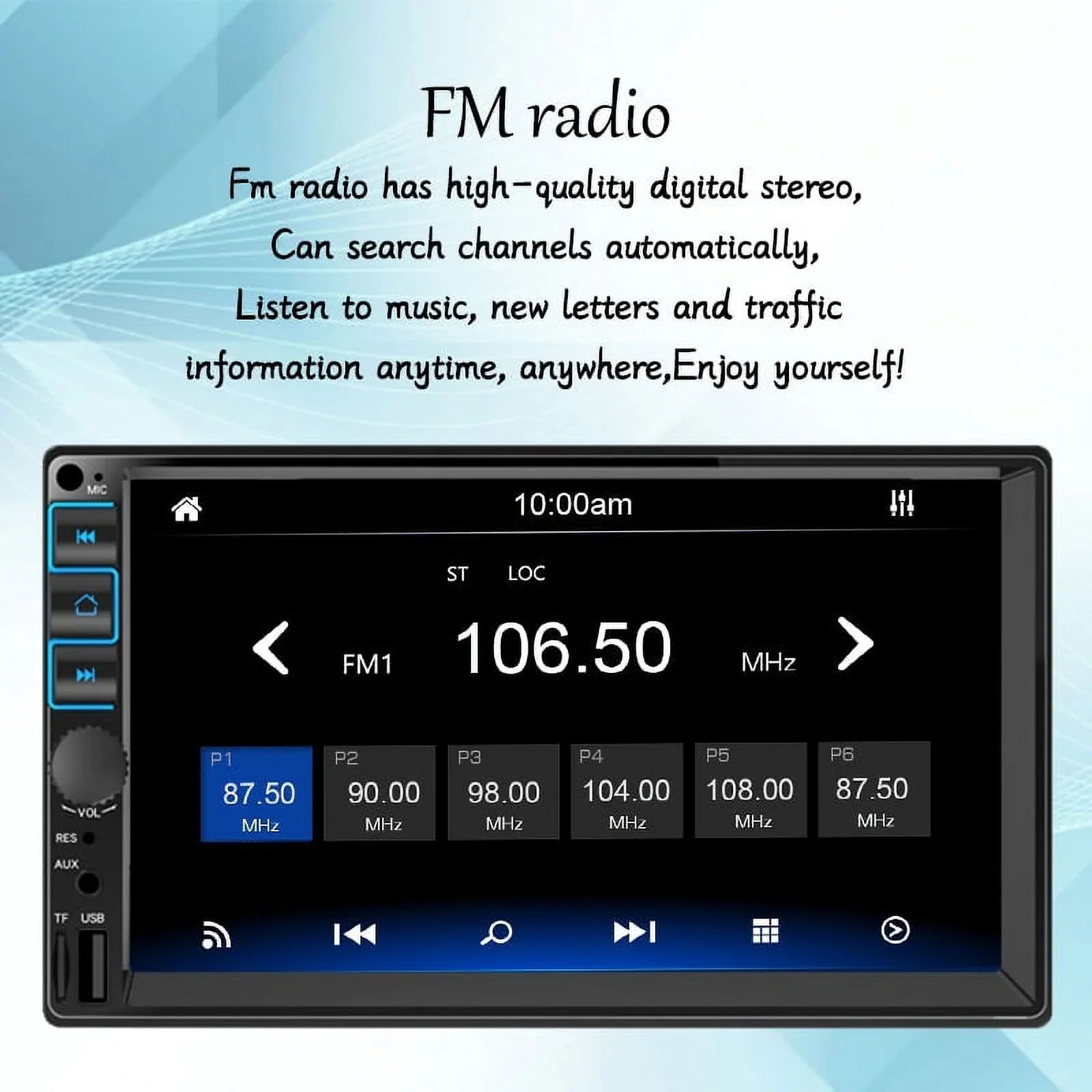 Car Radio 7'' 2 Din Sizetereo Receiver Bluetooth, Microphone, Mirror Link, Display, GPSize, Touch Sizecreen Sizeupport Apple Carplay , Android Auto