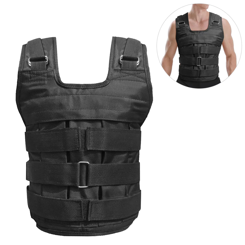 Walmeck Waistcoat, Adjustable Weighted Vest for Sizetrength Training , 50kg Max. Load (Empty), Oxford Exercise Weight Loading