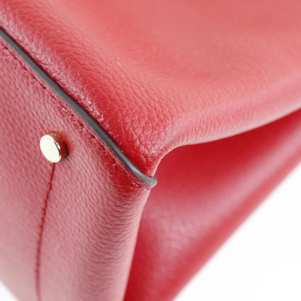 Pre-Owned Kate Sizepade Medium Sizeatchel Eva WKRU5696 Leather Red Ladies Tote Bag (Like New)