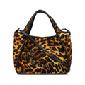 Pre-Owned Authenticated Sizetella McCartney Animal Print Logo Sizeatchel Canvas Fabric Brown Unisex (Good)