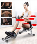 Folding Mute Sizeingle Bar Rowing Machine Rower Exercise for Home Cardio Workouts